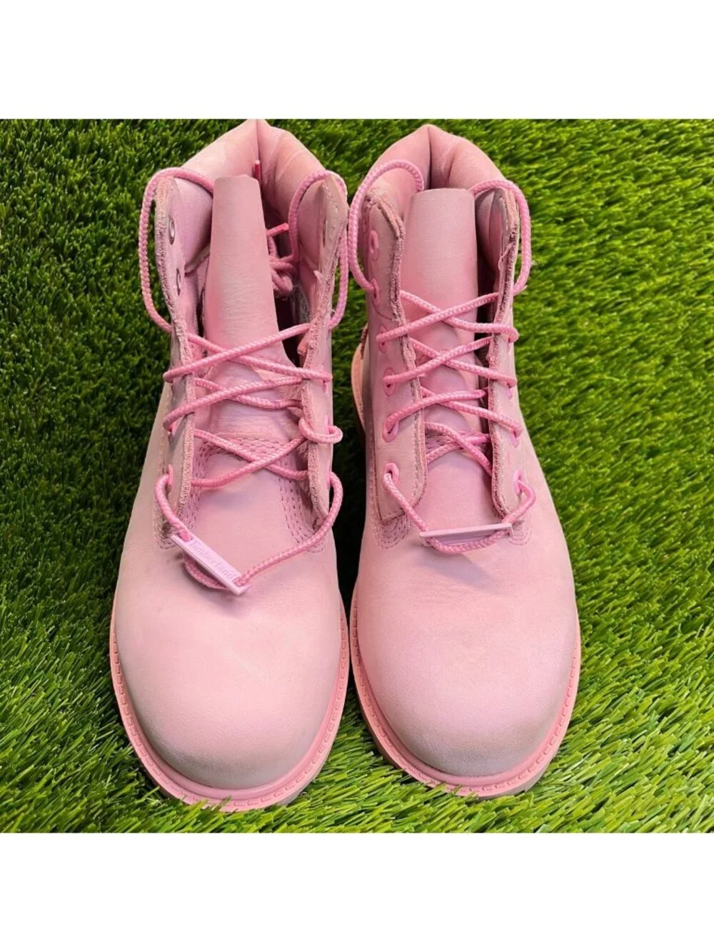 Timberland 6 Inch Premium Girls Size 2Y Pink Outdoor Waterproof Nubuck Boots